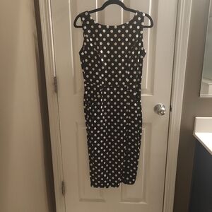 Collectif b/w polka dot Pencil Dress Sz M
